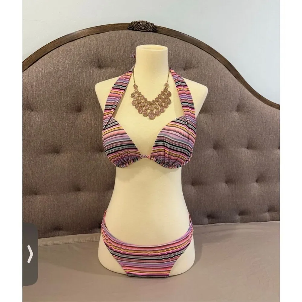 VENUS | striped bikini set size 4 and C cup
